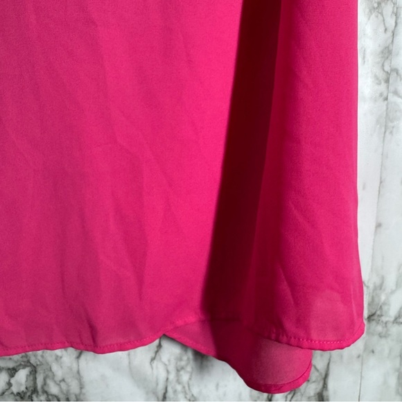 Kate & Mallory Pink Relaxed Blouse with Mandarin Collar - Picture 6 of 7